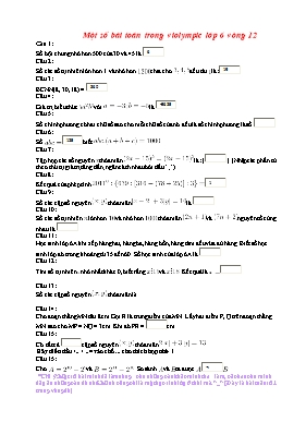 Một số bài toán trong violympic lớp 6 vòng 12